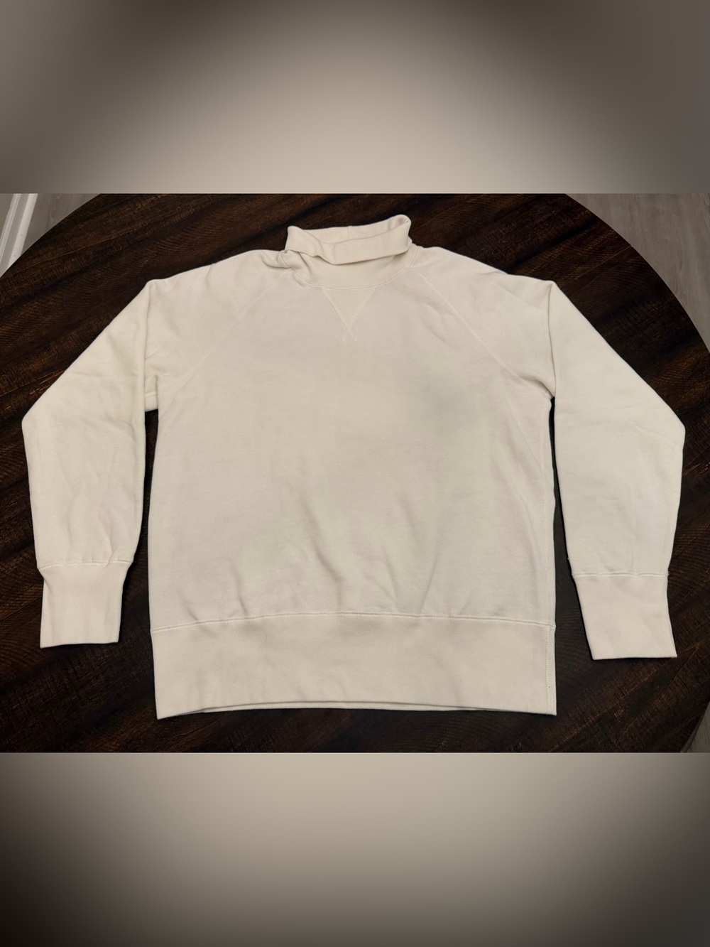 Todd Snyder x Champion White Turtle Neck Sweatshirt-Size Large